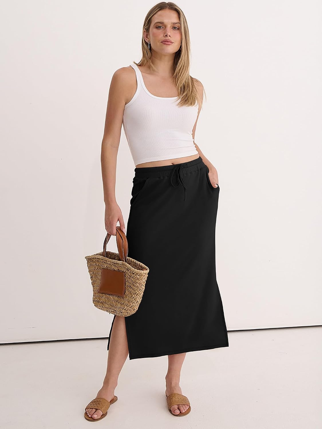ANRABESS Casual Maxi Skirts for Women. High Waist. Summer. Drawstring. Ideal for Daily Wear. Office & Weekend Outings 2026 - Image 3