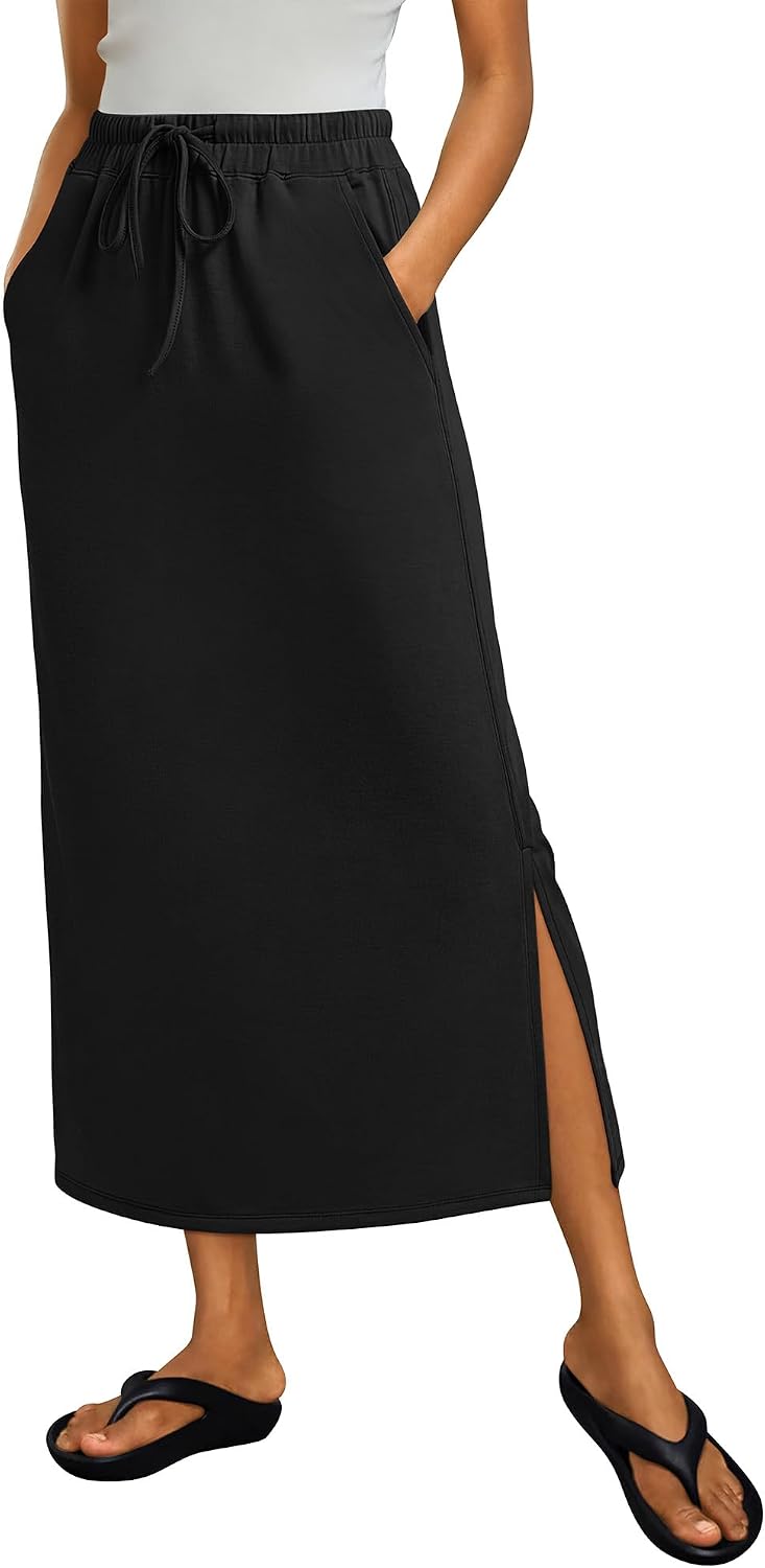 ANRABESS Casual Maxi Skirts for Women. High Waist. Summer. Drawstring. Ideal for Daily Wear. Office & Weekend Outings 2026